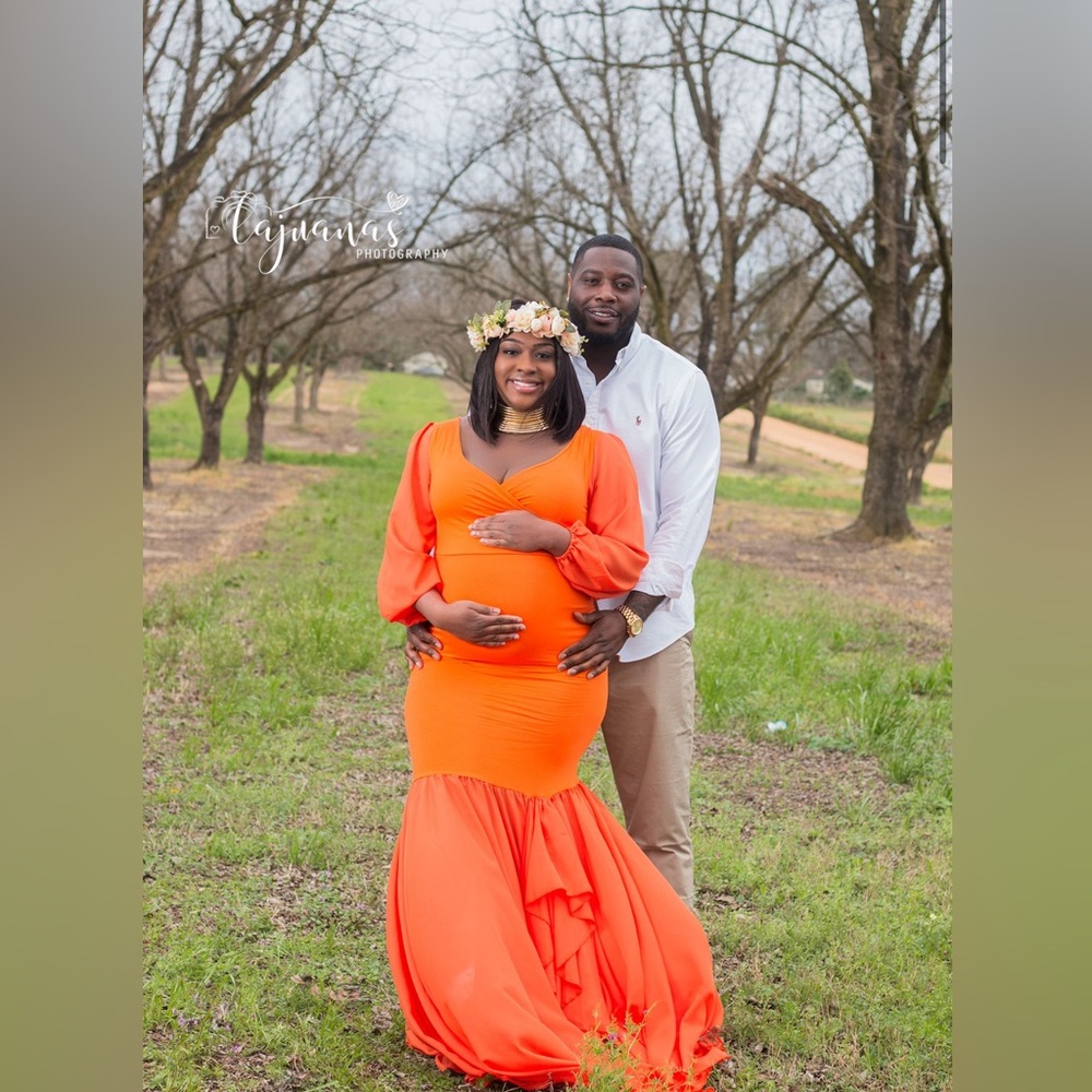 Orange paternity dress